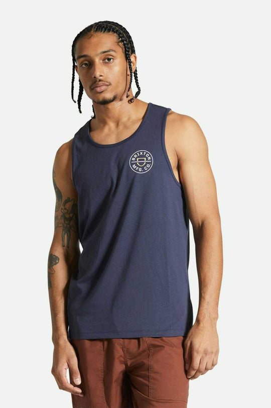 
       Brixton Crest Tank Top - Washed Navy/Off White
     