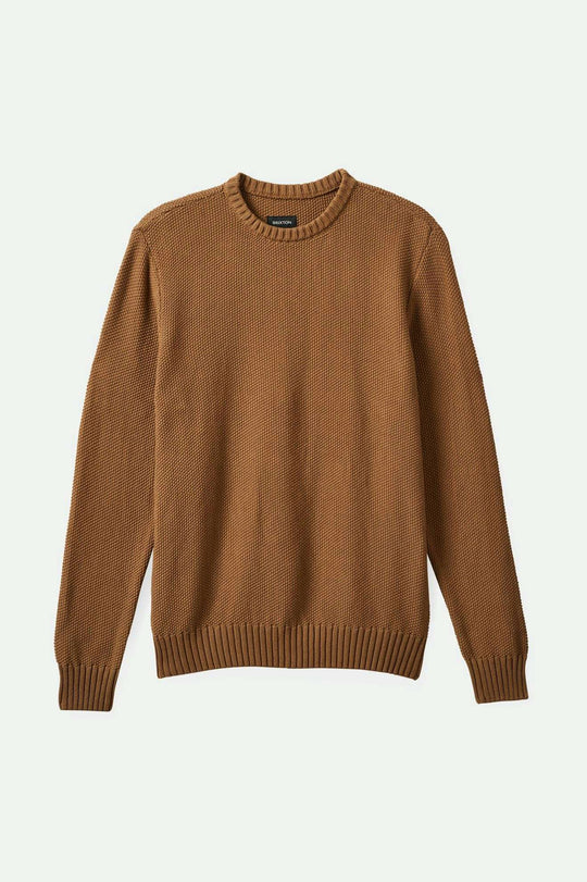 
       Brixton Men&#39;s Jacques Waffle Knit Sweater - Tiger&#39;s Eye | Main
     