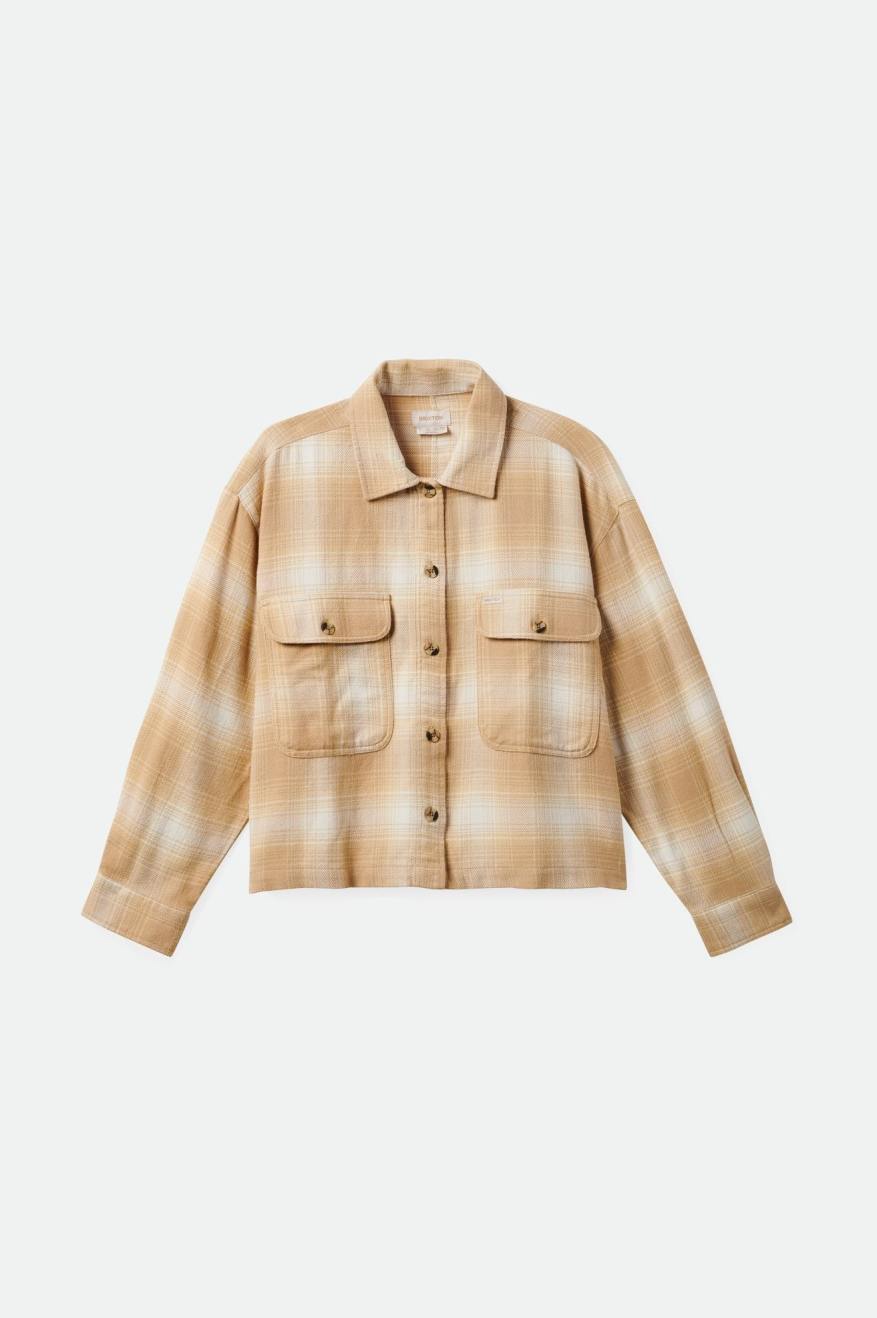 
       Brixton Bowery Women&#39;s L/S Flannel - Sesame/Off White
     