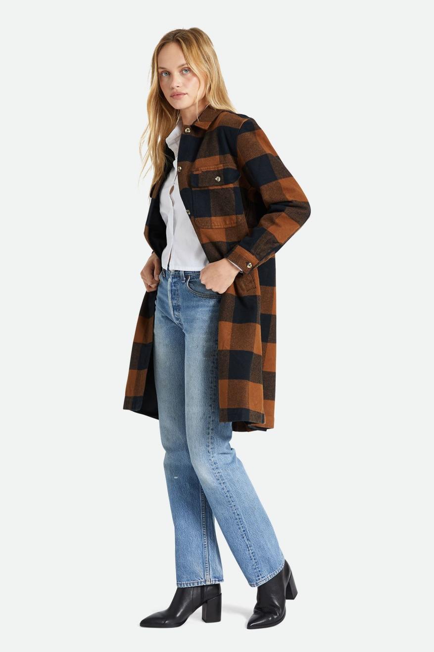 
       Brixton Bowery Women&#39;s Long Jacket - Bison
     