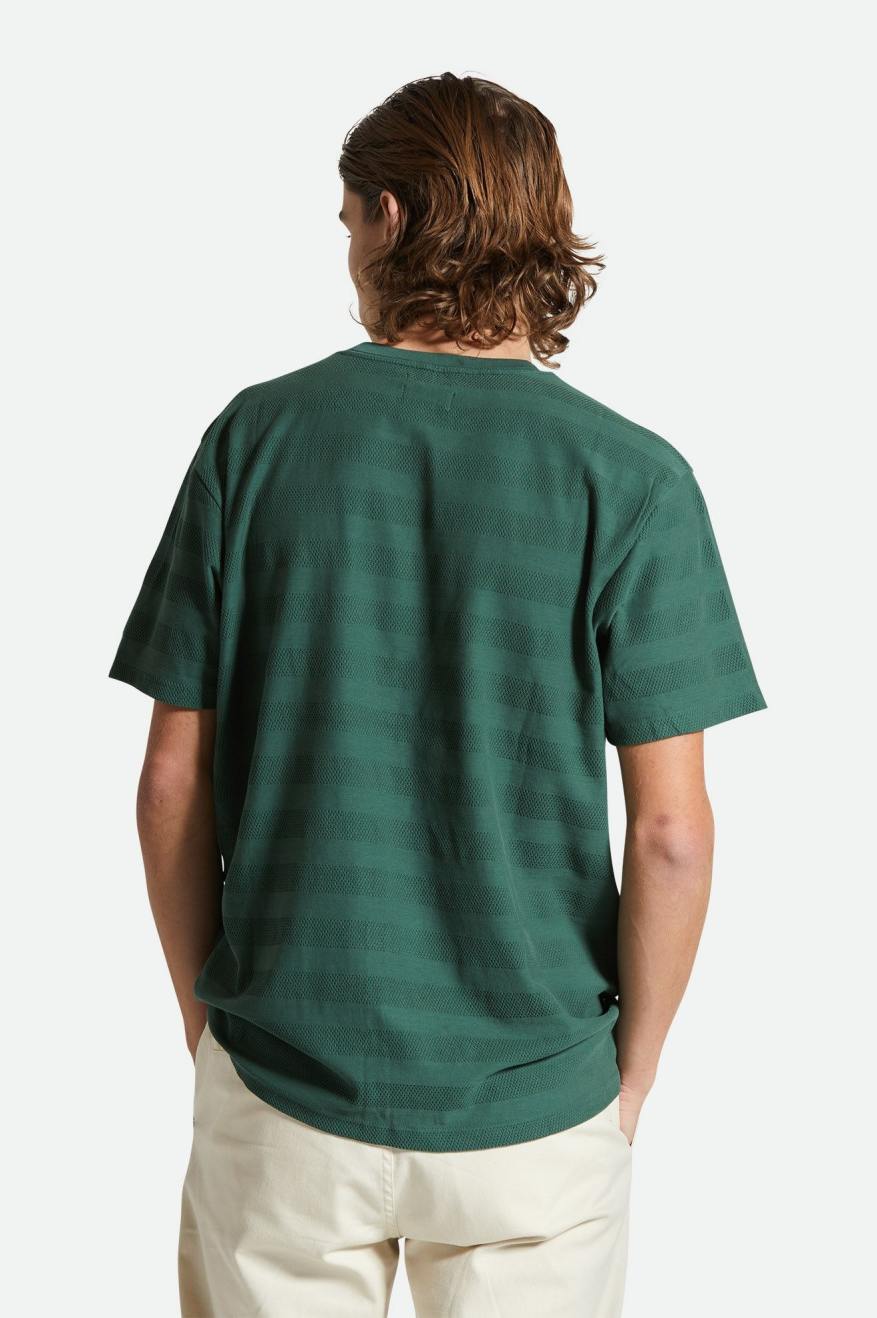 
       Brixton The City Jacquard Stripe S/S Tee - Trekking Green
     