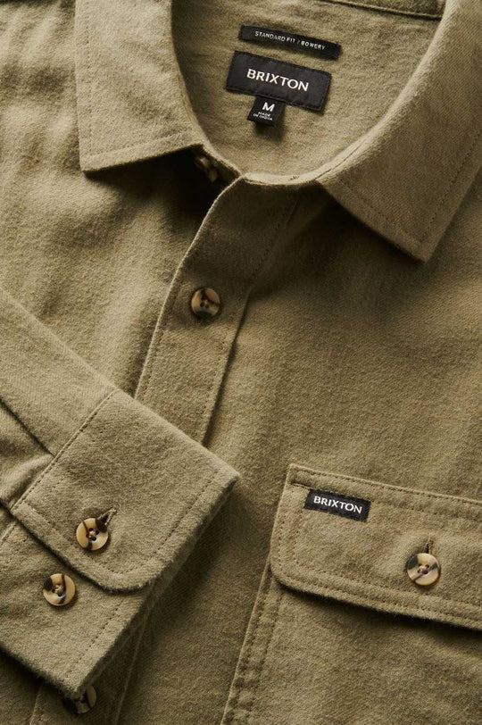 
       Brixton Bowery Lightweight Ultra Soft L/S Flannel - Olive Surplus
     