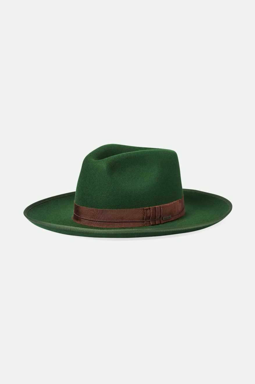 
       Brixton Unisex Reno Fedora - Moss/Brown | Main
     