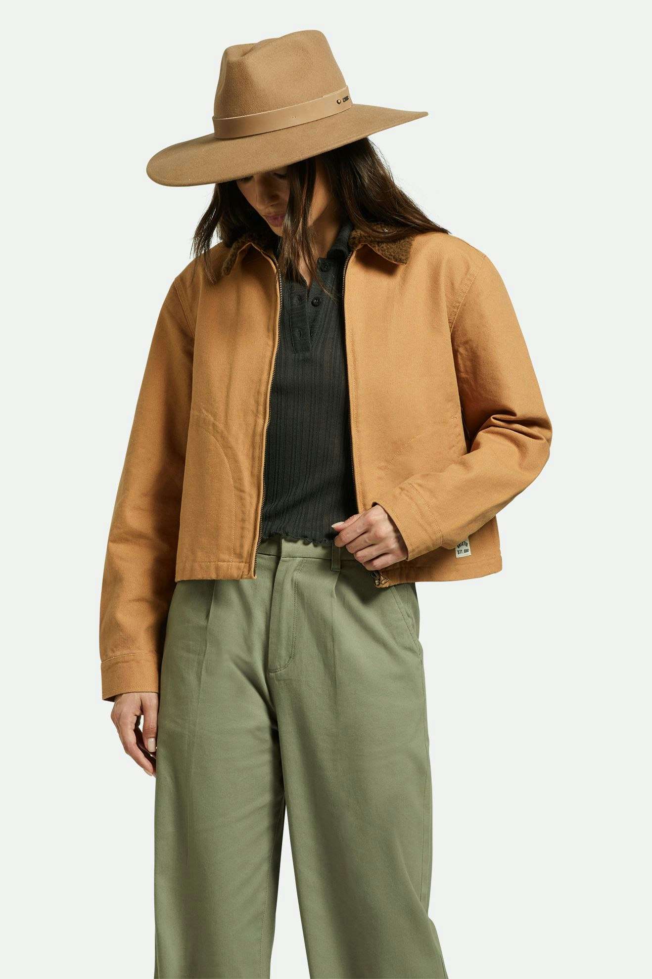 
       Brixton Women&#39;s Eleanor Felt Packable Hat - Macadamia | Lifestyle 1
     