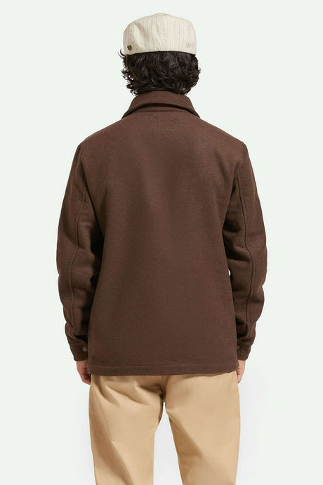 
       Men&#39;s Back Fit Image | Menswear Chore Coat - Heather Pinecone Brown
     