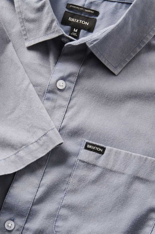 
       Brixton Charter Sol Wash S/S Woven Shirt - Flint Stone Blue Sol Wash
     