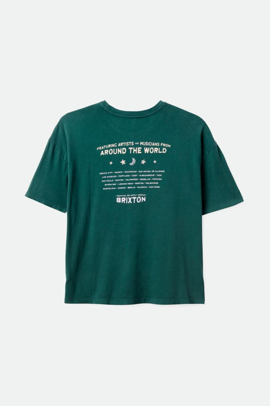 
       Brixton El Festival Oversized Boyfriend Tee - Trekking Green
     