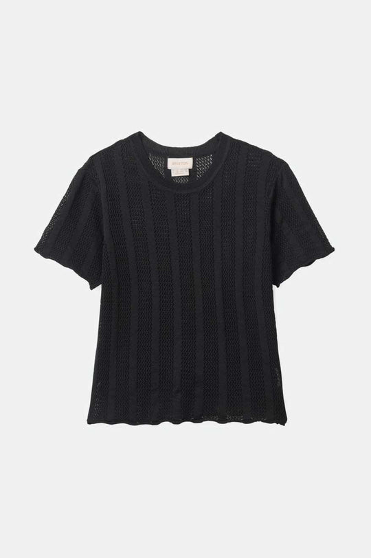 
       Brixton Women&#39;s Sheer S/S Knit Top - Black | Main
     