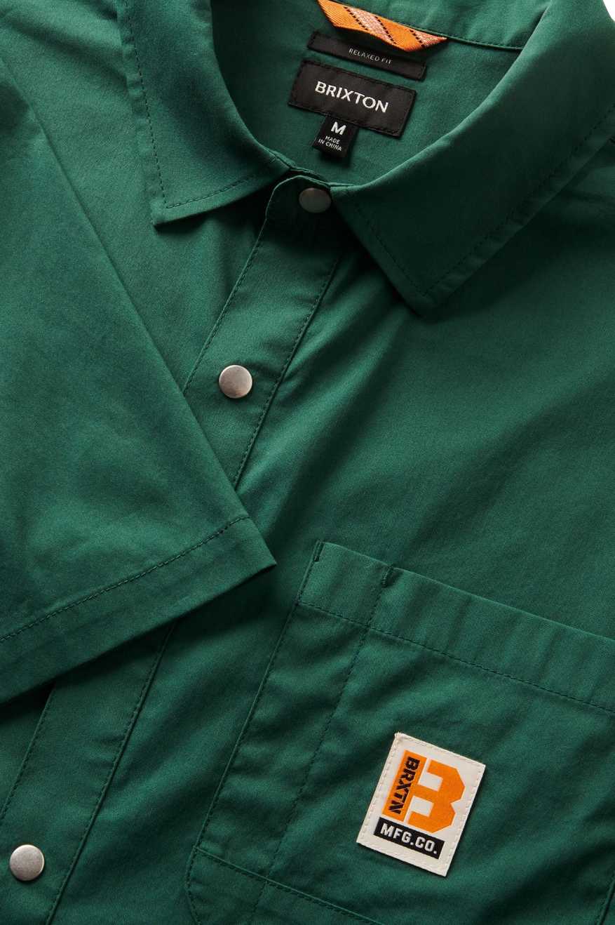 
       Brixton Builders Mechanic S/S Woven Shirt - Trekking Green
     