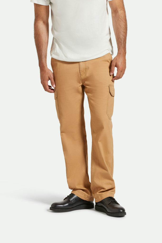 Brixton Waypoint Herringbone Relaxed Cargo Pant - Tobacco Brown