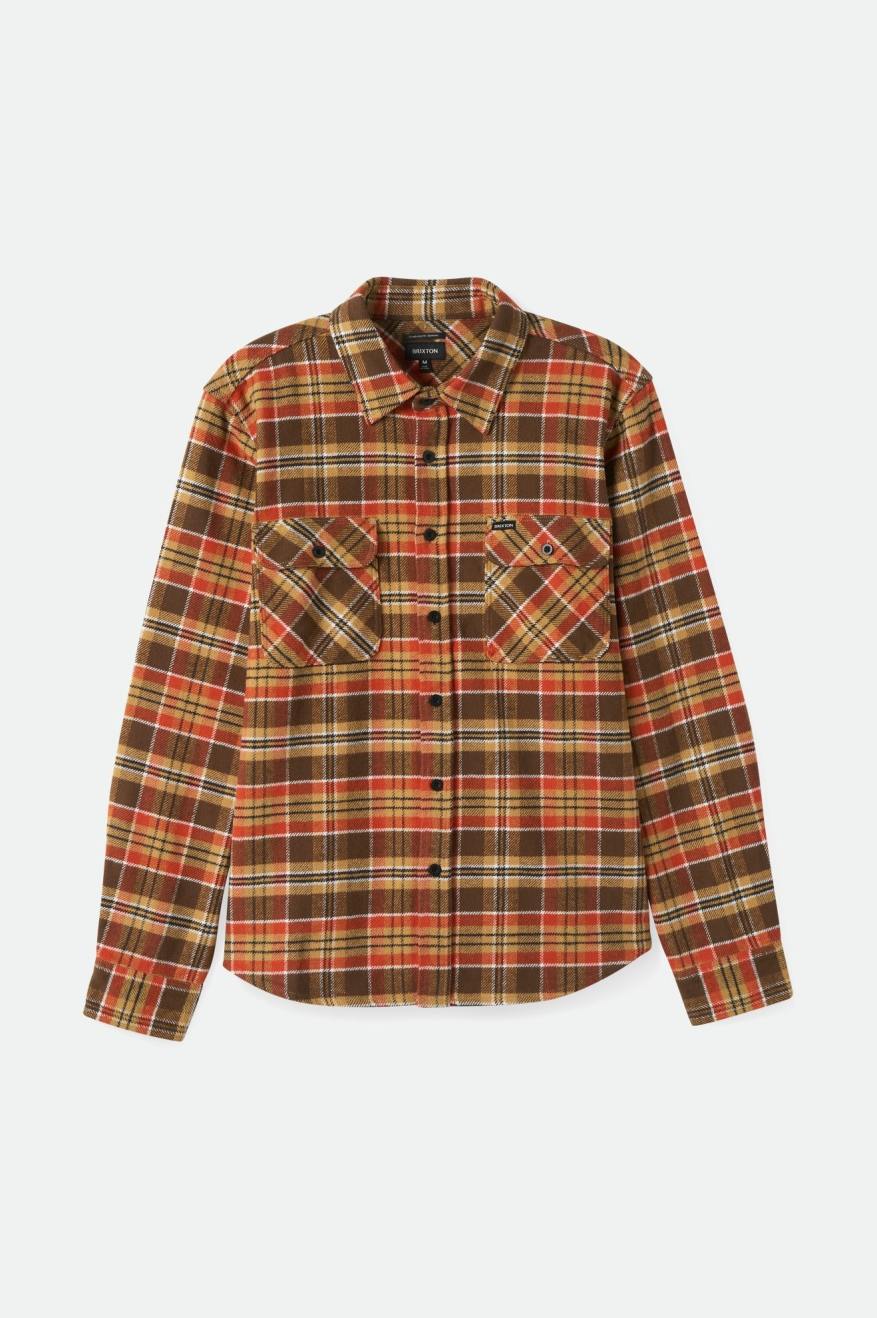 
       Brixton Men&#39;s Bowery Heavyweight L/S Flannel - Desert Palm/Antelope/Burnt Red | Main
     