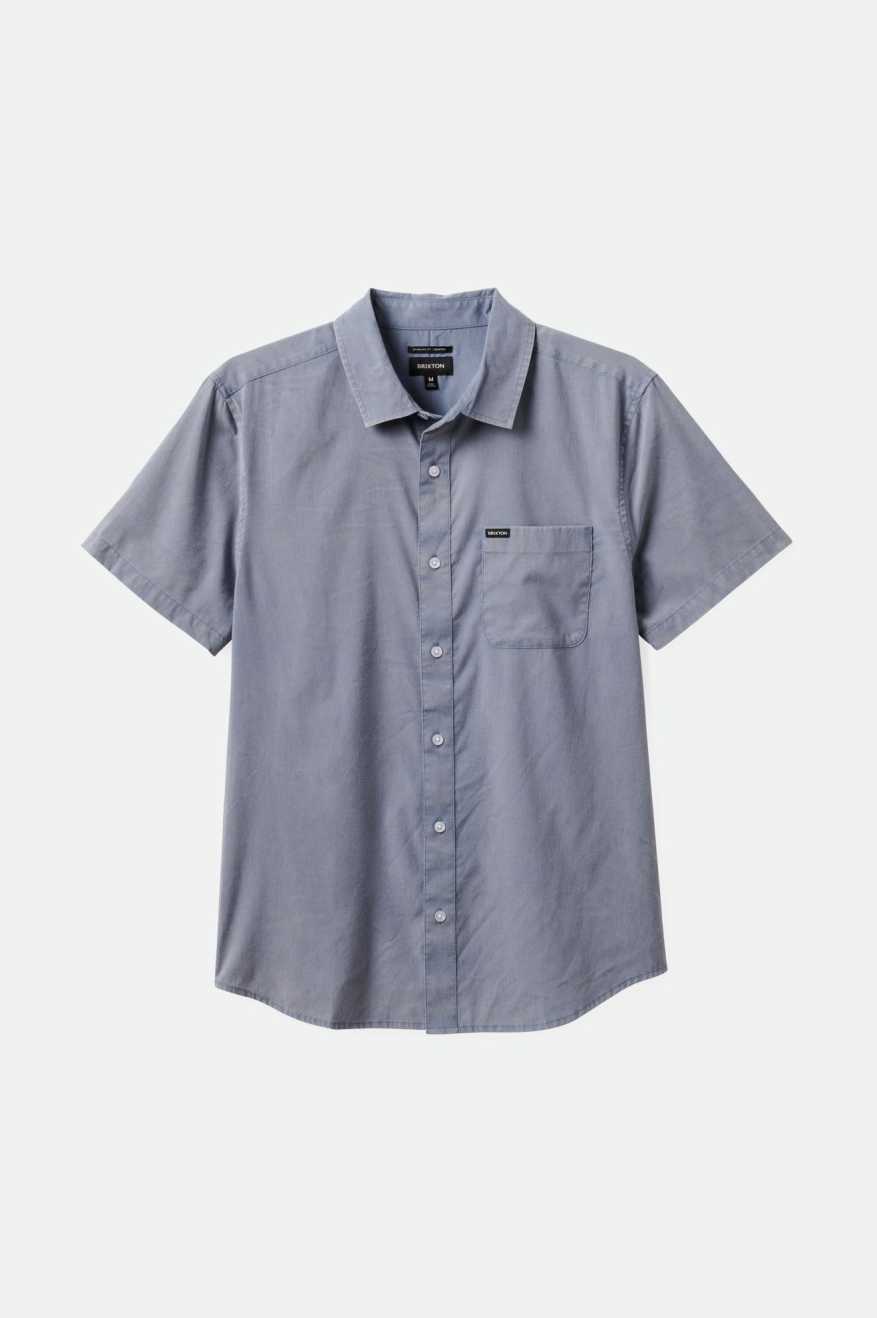 
       Brixton Charter Sol Wash S/S Woven Shirt - Flint Stone Blue Sol Wash
     