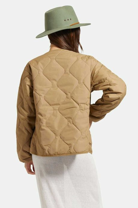 
       Back Fit Image | Delilah Quilted Jacket - Khaki
     