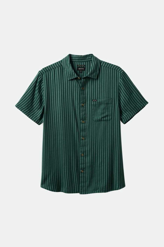 
       Brixton Charter Herringbone Stripe S/S Woven Shirt - Trekking Green/Chinois
     