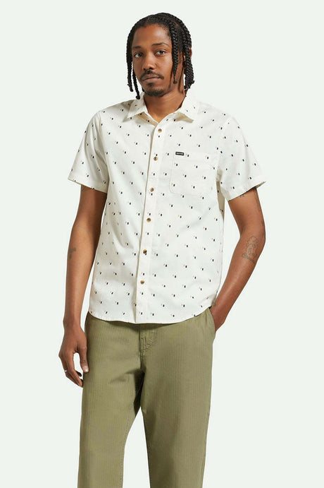 
       Men&#39;s Lifestyle 1 | Charter Print S/S Woven Shirt - Off White/Tipping Square
     