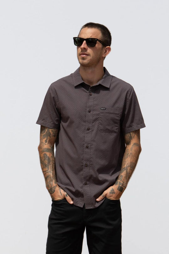 
       Brixton Charter Print S/S Woven Shirt - Dusk Geo Dot
     