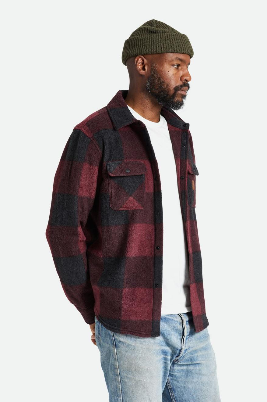 
       Brixton Bowery Arctic Stretch L/S Fleece - Dark Burgundy/Black
     