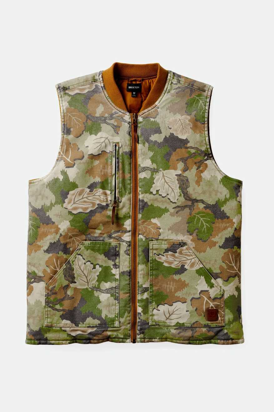 
       Brixton Abraham Builders Reversible Vest - Leaf Camo/Golden Brown
     