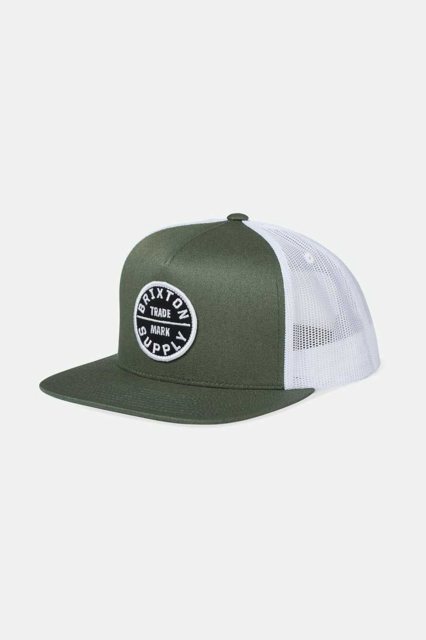 
       Brixton Men&#39;s Oath Trucker Hat - Agave Green/White | Main
     