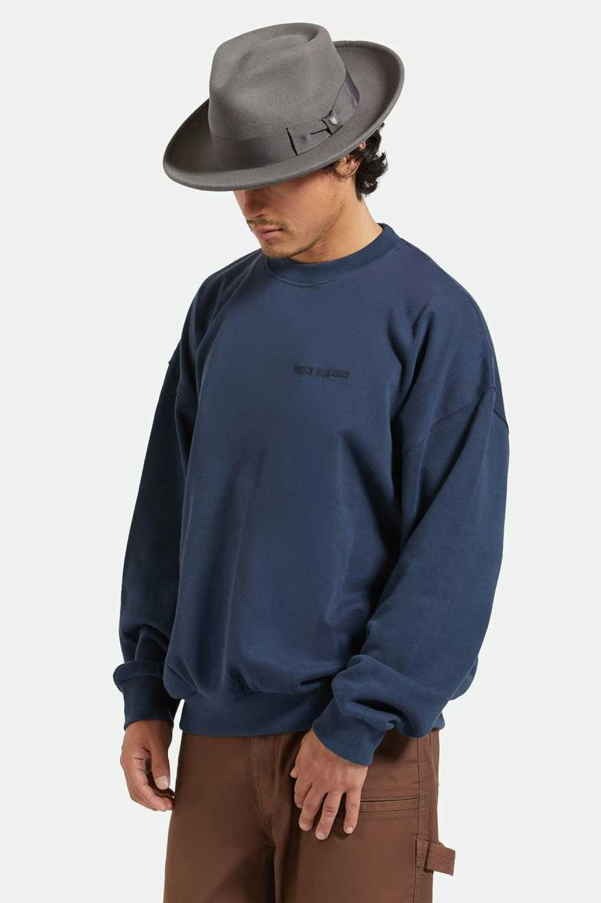 
       Brixton Unisex Swindle Convertabrim Fedora - Grey/Grey | Men&#39;s Front Fit
     