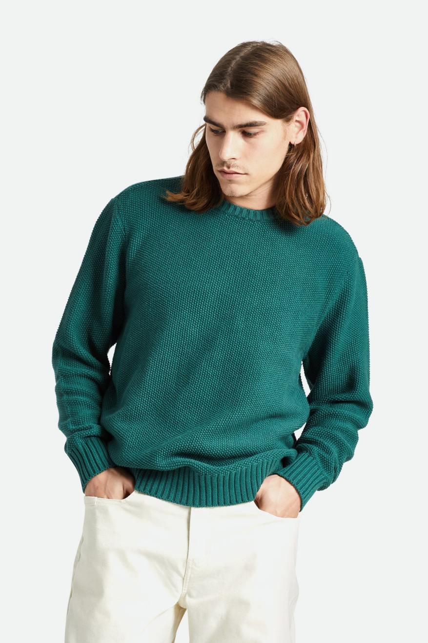 
       Brixton Jacques Waffle Knit Sweater - Pine Needle
     