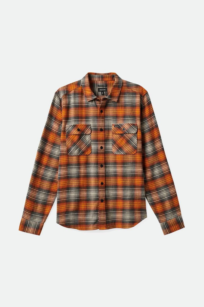 Bowery Lightweight Ultra Soft L/S Flannel - Terracotta/Black – Brixton