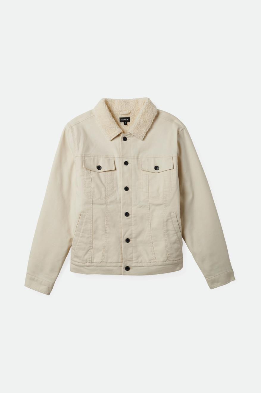 
       Brixton Builders Cable Stretch Sherpa Lined Trucker Jacket - Natural
     