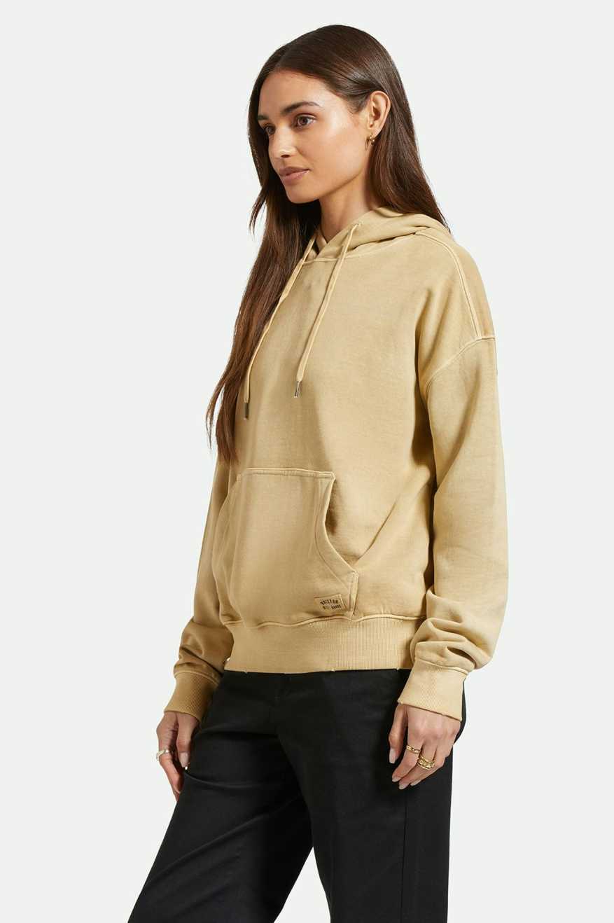 
       Women&#39;s Side Fit | Cross Loop French Terry Hoodie - Sand
     