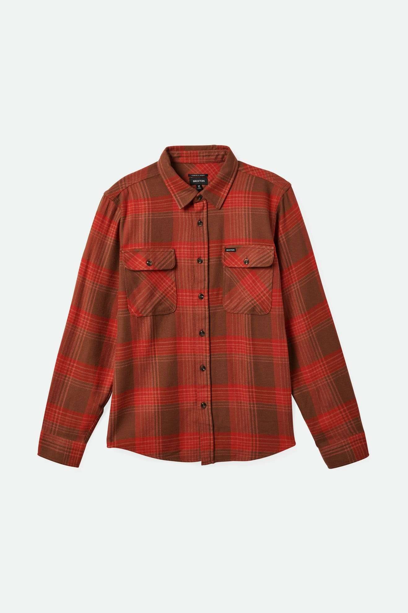 
       Brixton Men&#39;s Bowery L/S Flannel - Barn Red/Bison | Main
     