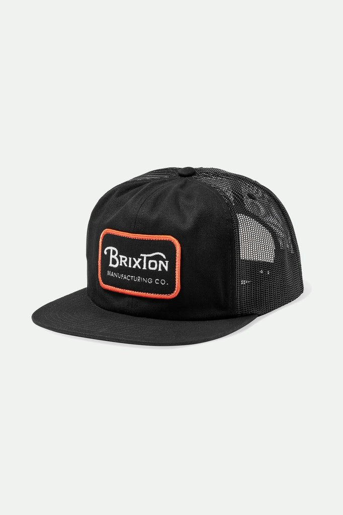 Brixton Grade HP Trucker Hat - Black/Orange/White