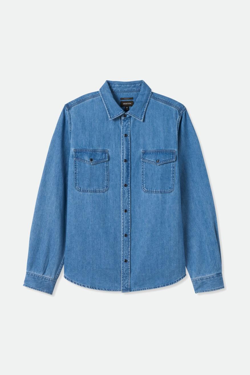 
       Brixton Wayne Stretch L/S Woven Shirt - Washed Indigo
     