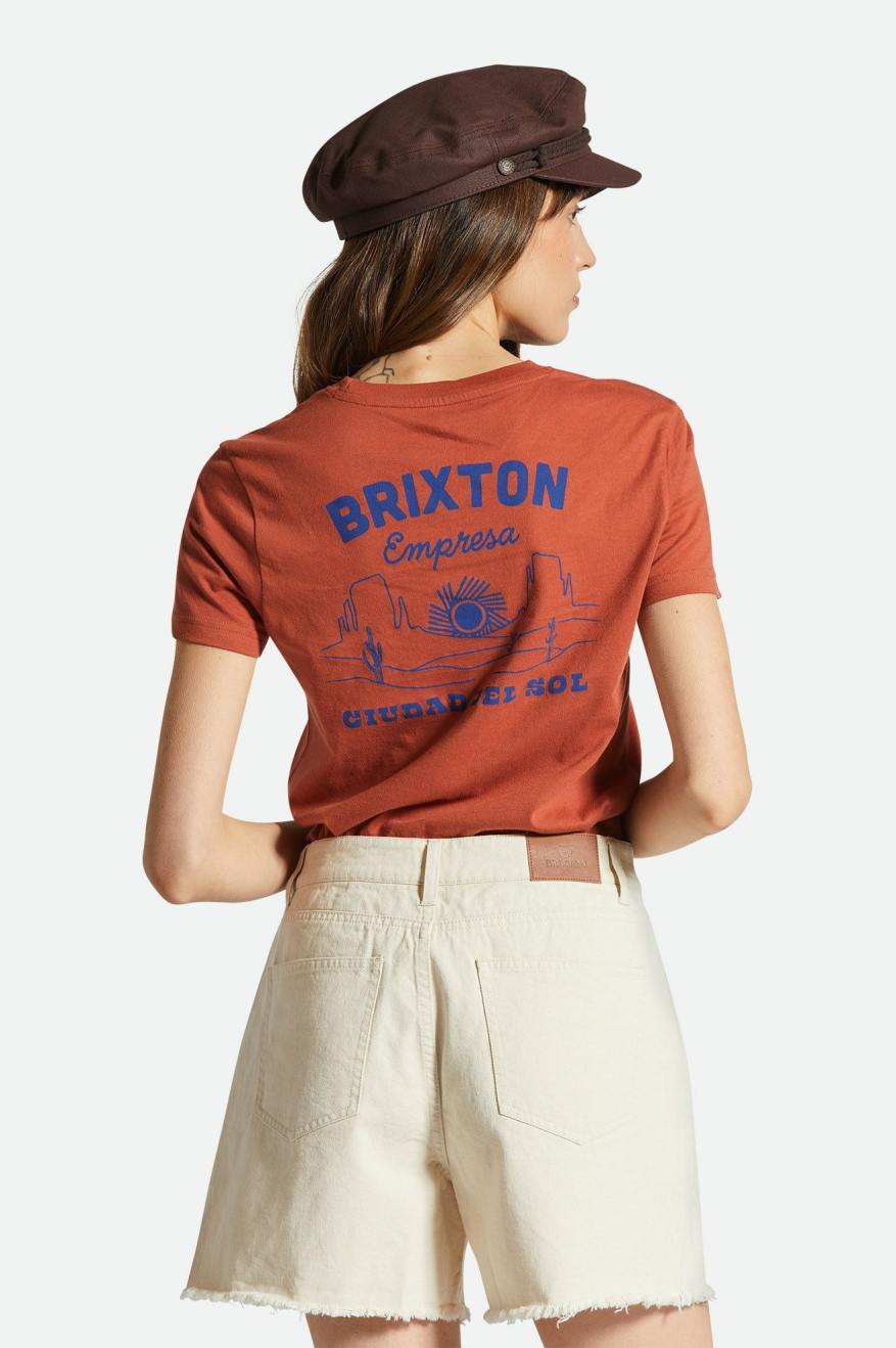 
       Brixton Empresa Fitted Crew Tee - Terracotta
     