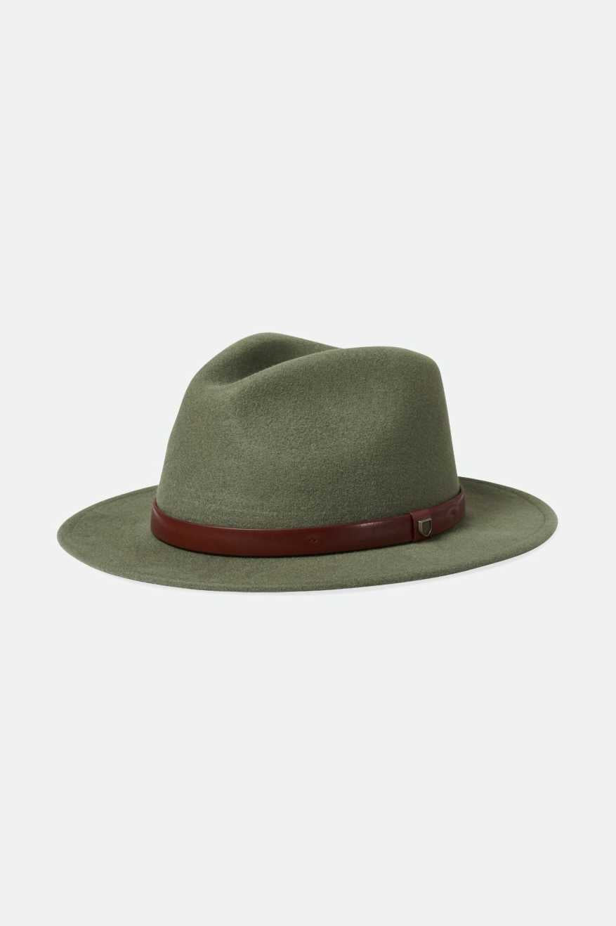 
       Brixton Unisex Messer Fedora - Light Moss | Main
     