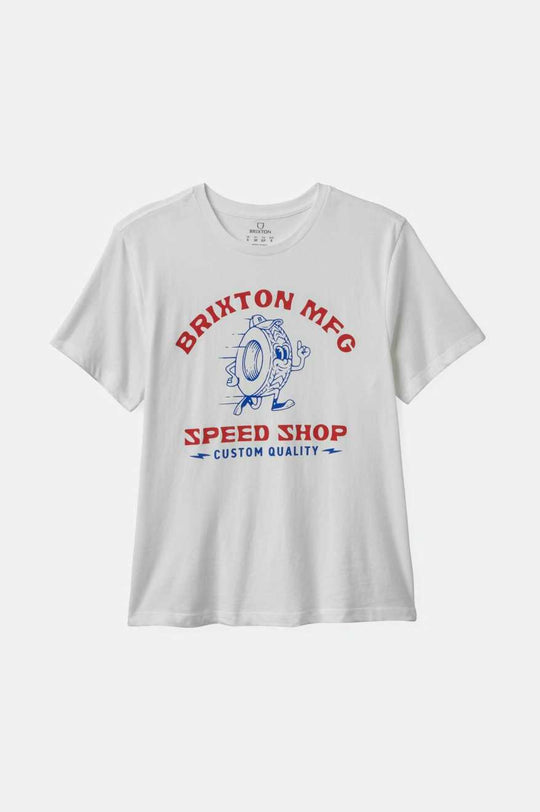 
       Brixton Women&#39;s Speed Shop Vintage Crew T-Shirt - White | Main
     