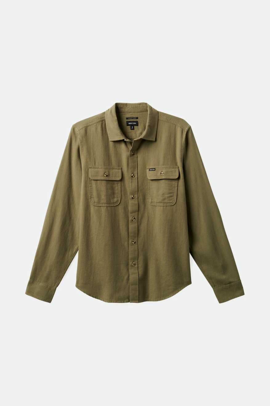 
       Brixton Bowery Lightweight Ultra Soft L/S Flannel - Olive Surplus
     