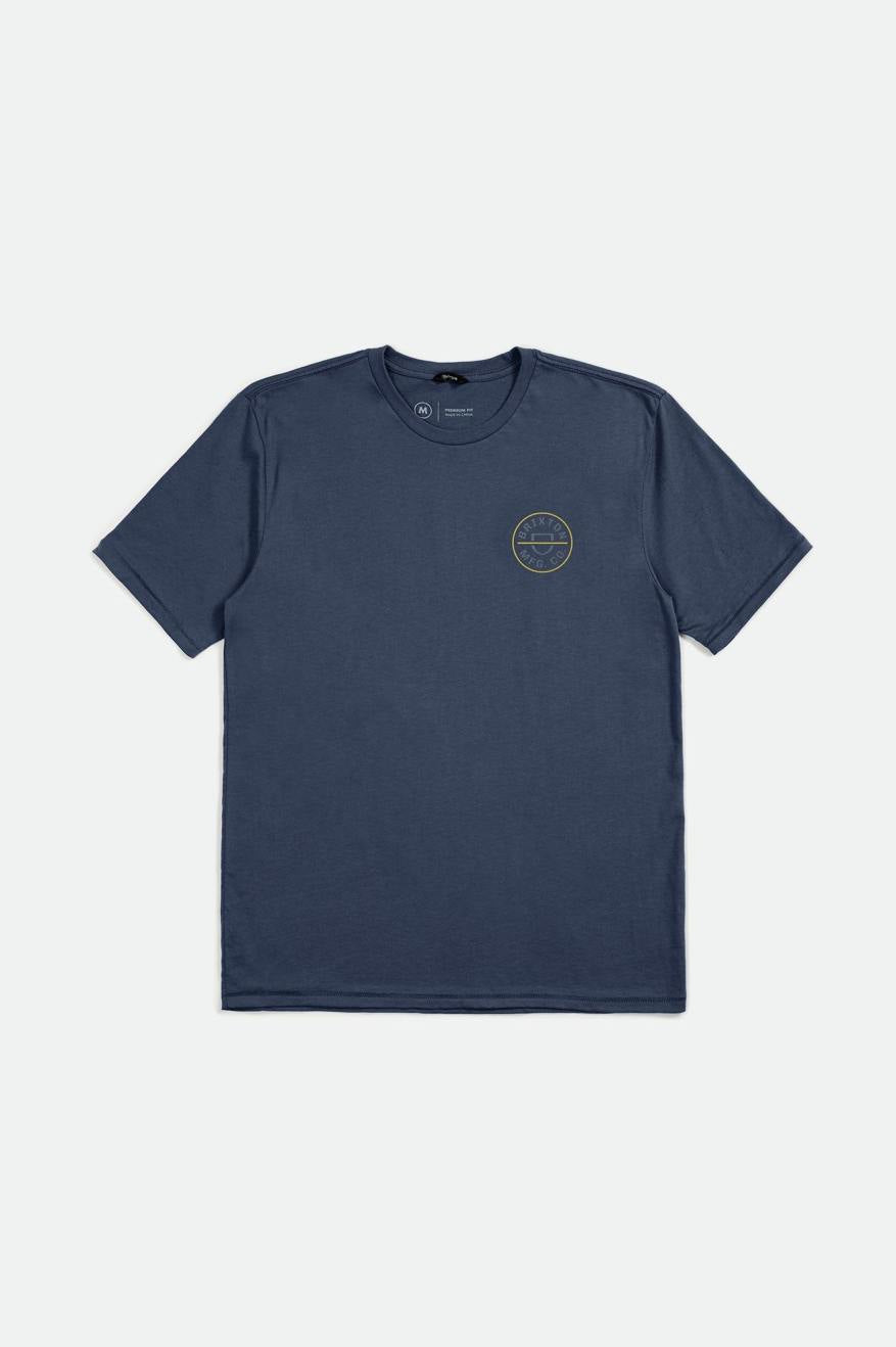 
       Brixton Crest II S/S Standard Tee - Washed Navy/Chinois Green/Acacia
     