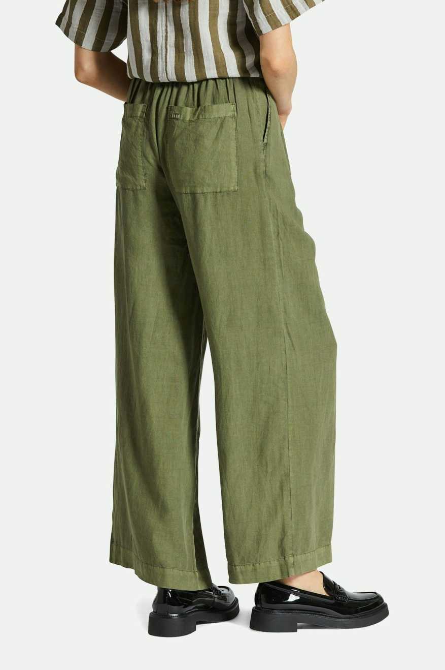 
       Brixton Vintage Linen Blend Wide Leg Pant - Sea Kelp
     