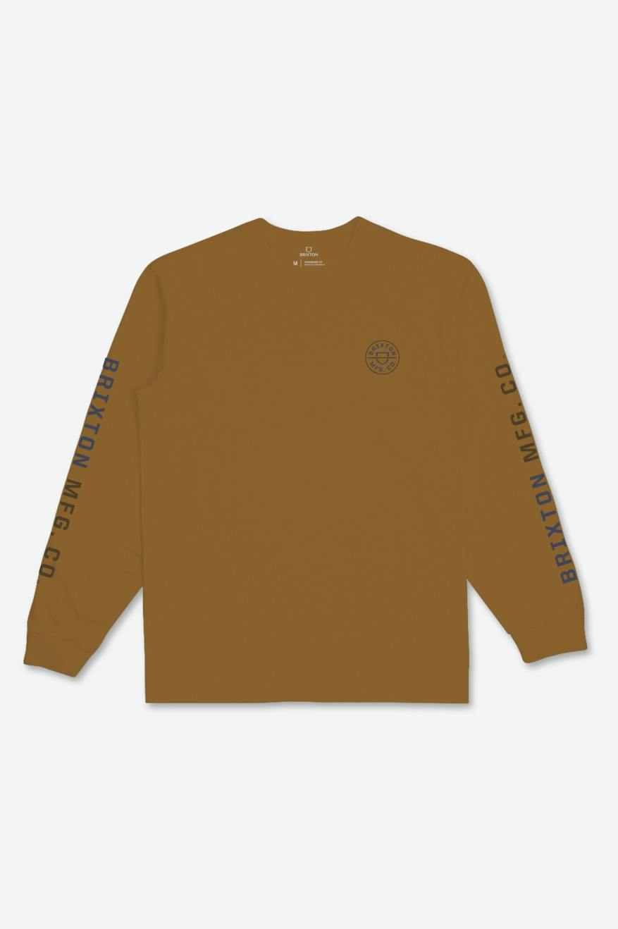 
       Brixton Crest L/S Tee  - Golden Brown/Washed Navy/Desert Palm
     