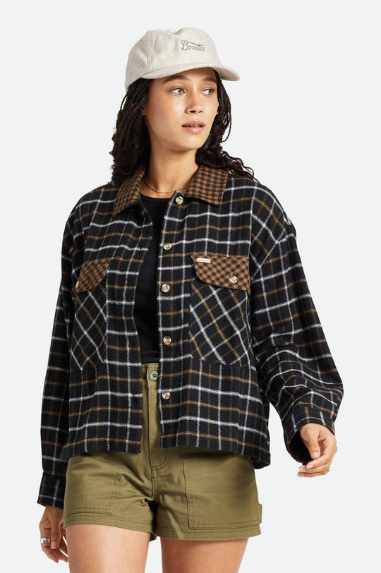 
       Brixton Bowery Women&#39;s L/S Flannel - Black/Bison
     