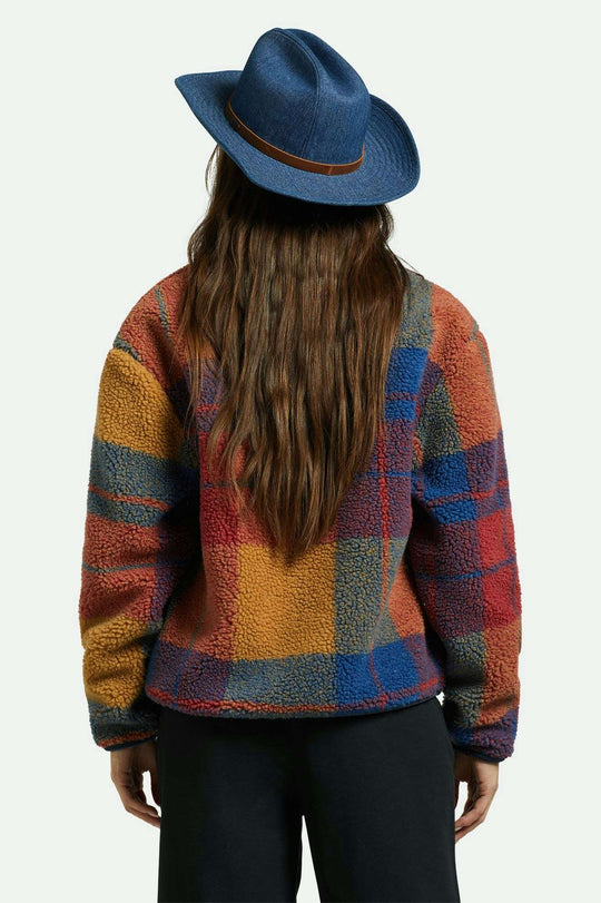 
       Brixton Women&#39;s Range 70&#39;s Cowboy Hat - Denim | Back fit
     