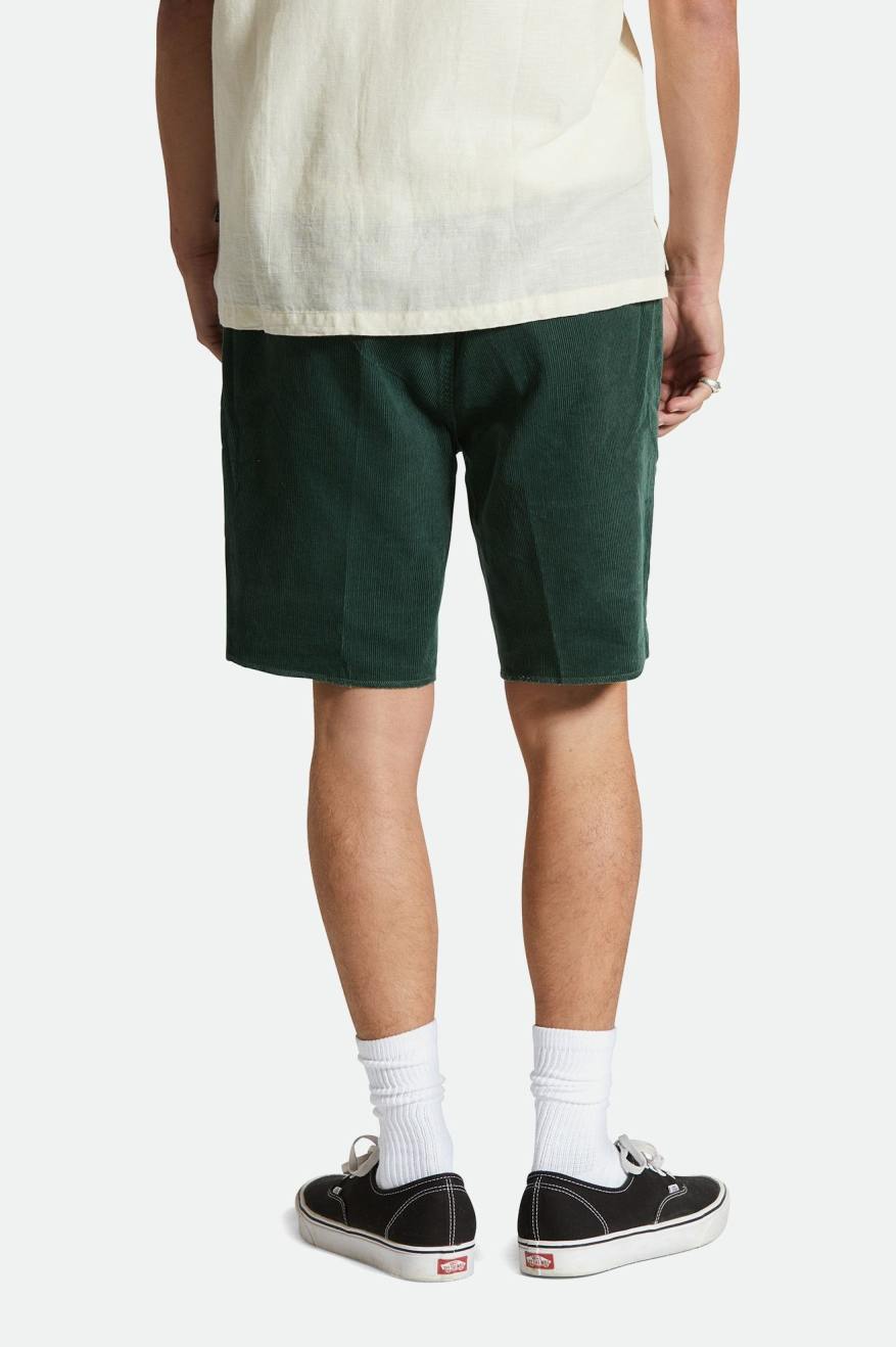 
       Brixton Madrid II Corduroy Short 8&quot; - Trekking Green Cord
     