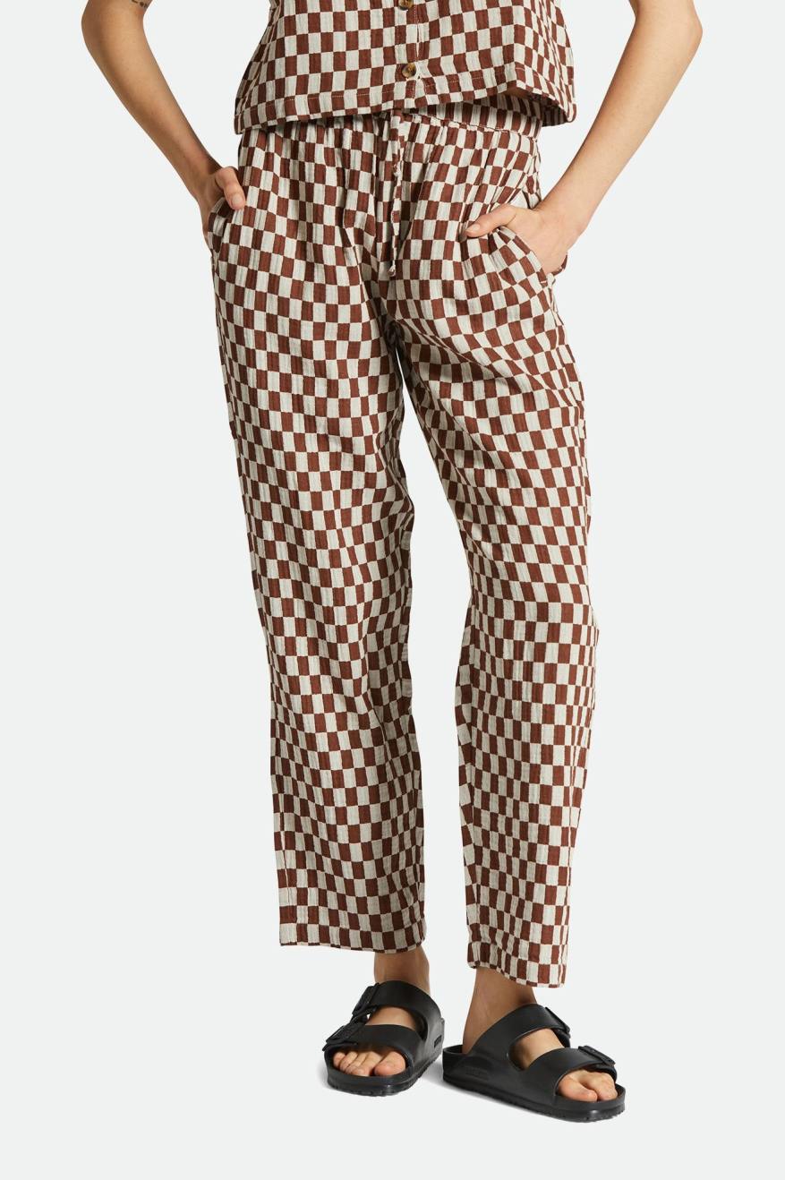 
       Brixton Mykonos Small Check Pant - Sepia
     