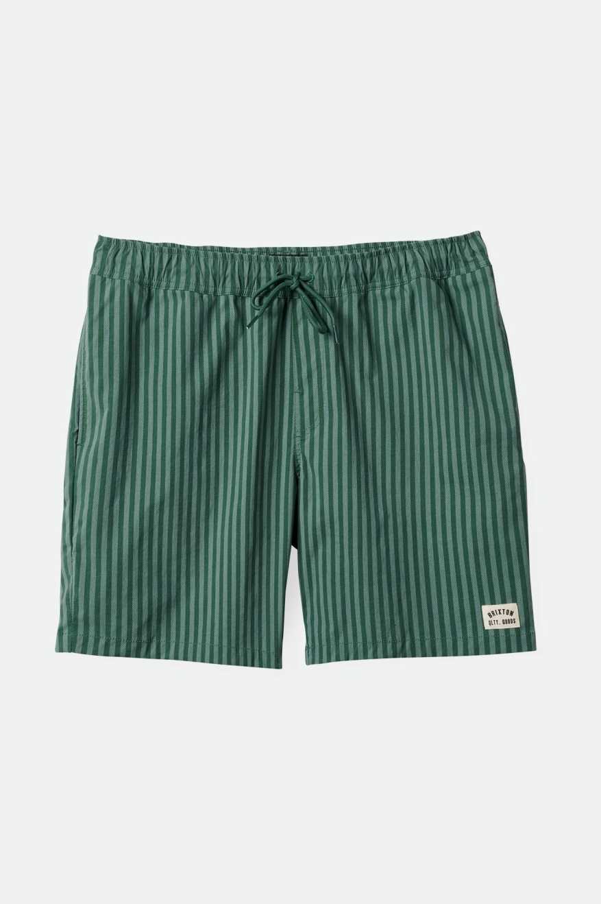 
       Brixton Voyage Hybrid Short 5.5&quot; - Trekking Green Herringbone
     