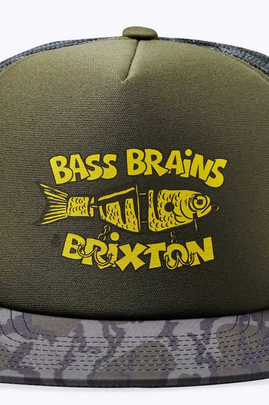 
       Brixton Bass Brains Bait Netplus Trucker Hat - BB Camo
     