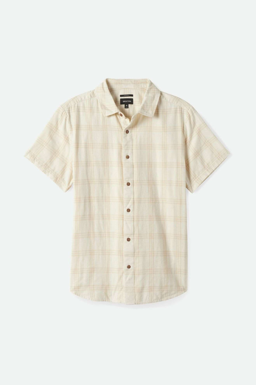 
       Brixton Men&#39;s Crosby Plaid S/S Woven Shirt - Off White/Bison | Main
     