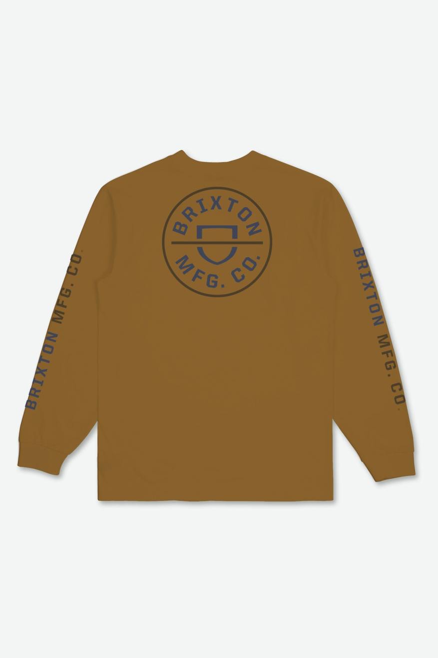 
       Brixton Crest L/S Tee  - Golden Brown/Washed Navy/Desert Palm
     