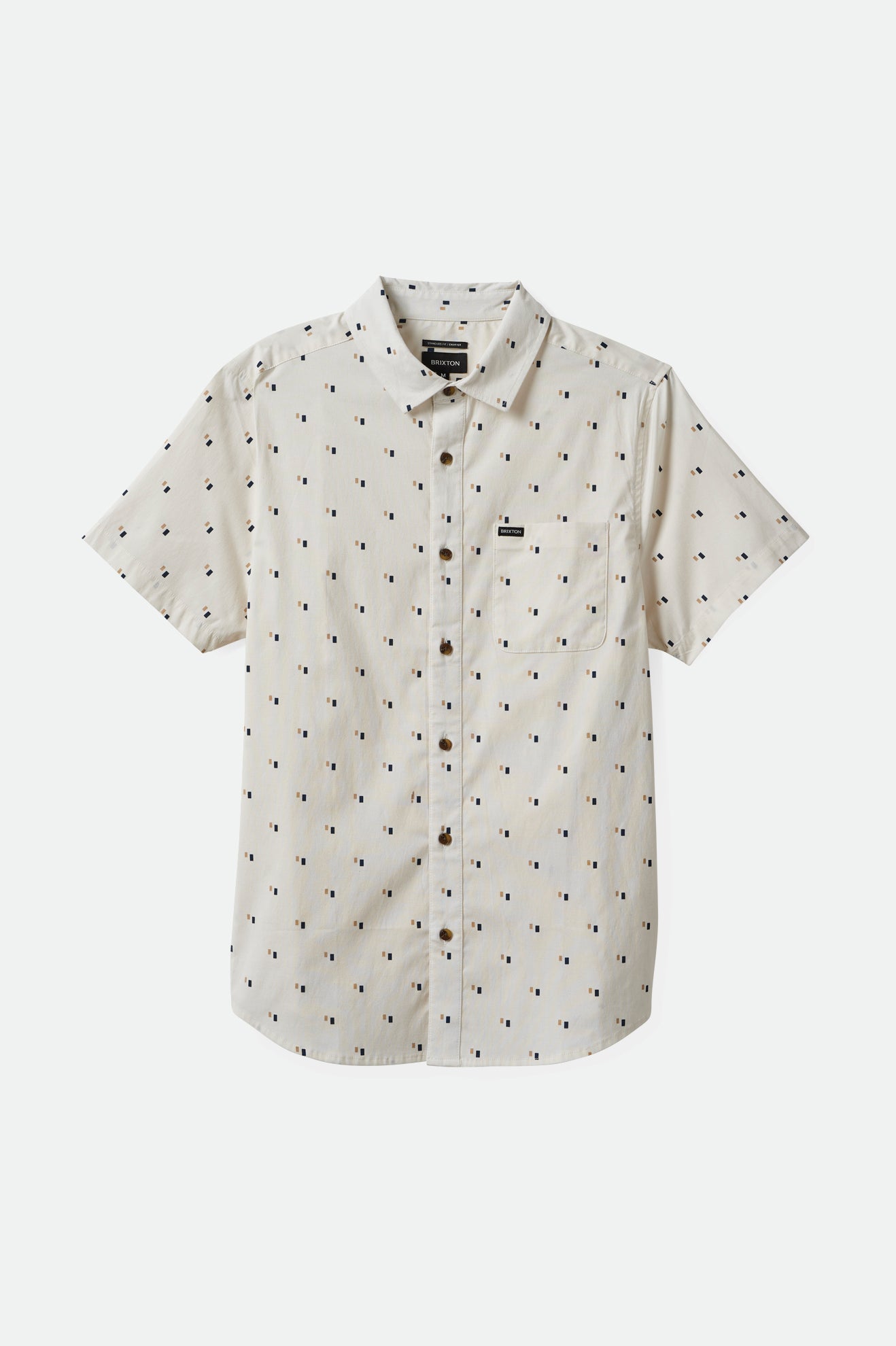 
       Brixton Charter Print S/S Woven Shirt - Off White/Tipping Square
     