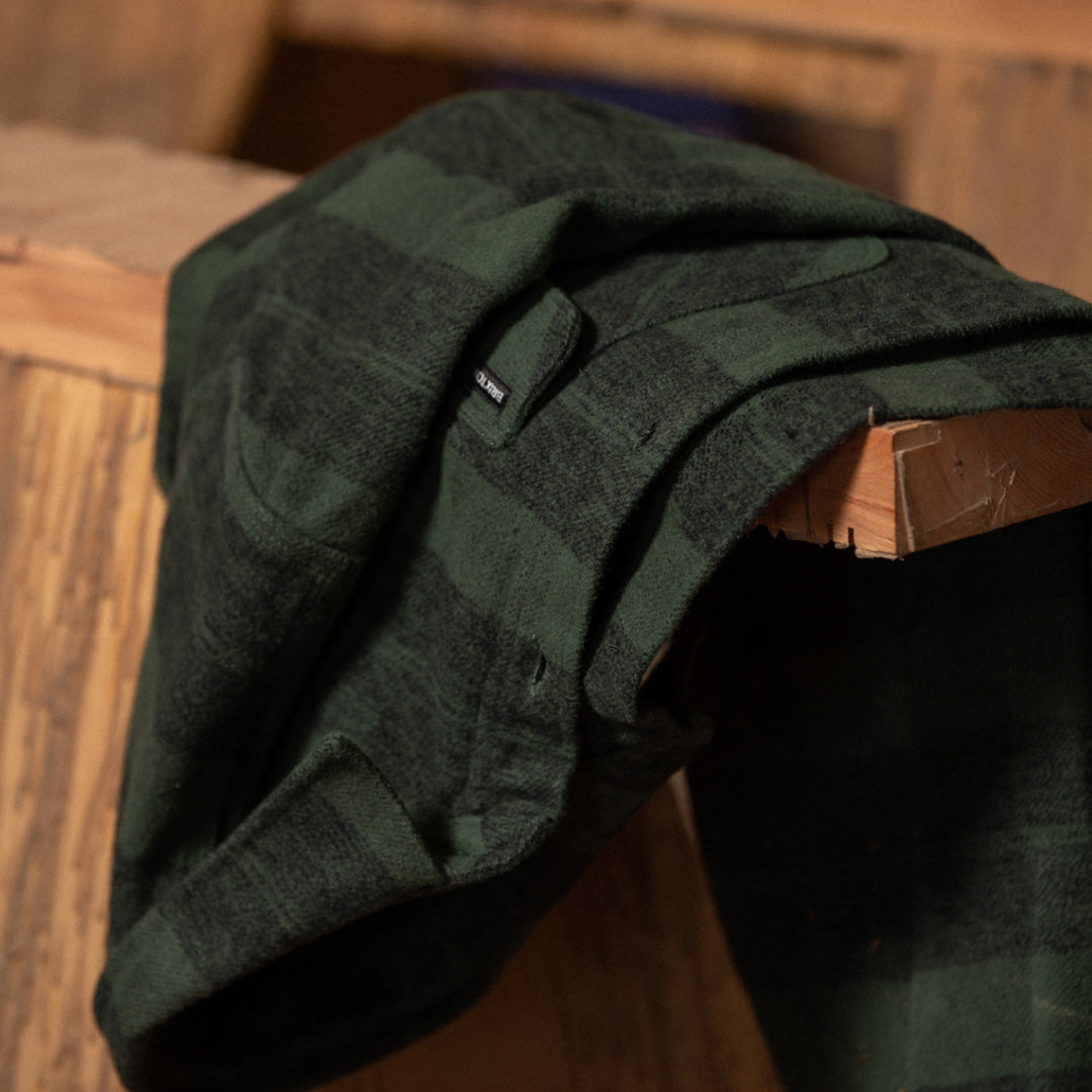 
       Bowery Heavy Weight Flannel laying over a chair
     