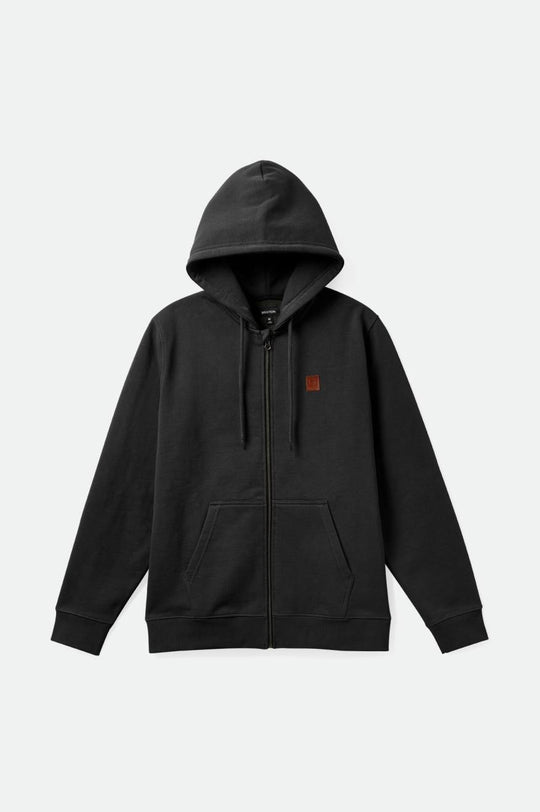 
       Brixton Builders Water Resistant Heavyweight Fleece Full Zip Hood - Washed Black
     