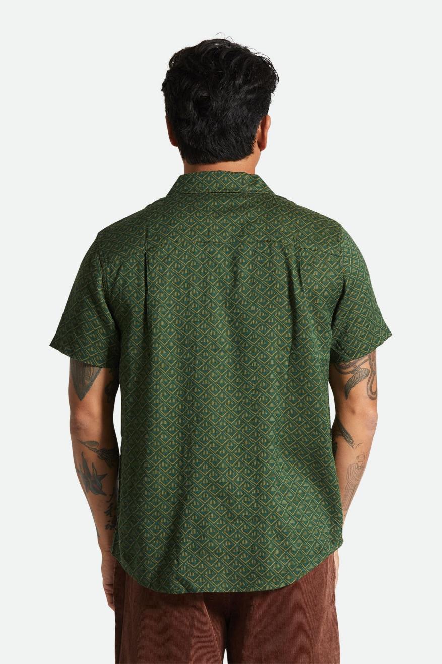 
       Brixton Charter Print S/S Woven Shirt - Trekking Green Tile
     